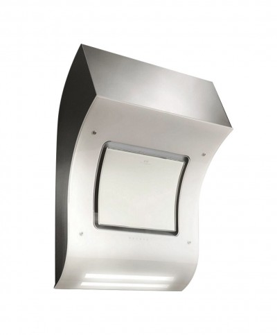 Cappa a Parete 65 cm Acciaio inox Spazzolato e vetro temperato bianco Galvamet THEOREMA 65 BIANCA 0ETHR065F092