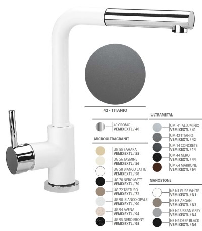 VEMIXEXTL Miscelatore Cucina Plados VEMIXEXTL code 42 ULTRAMETAL TITANIO VEMIXEXTL-42