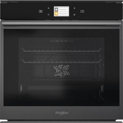 Forno da Incasso Multifunzione Elettrico Pirolitico 60 cm Vetro Nero e cornice porta acciaio Inox Nero Classe A+ Whirlpool Linea W9 Black Fiber Collection W9 OM2 4S1 P BSS 