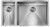 Lavello da Incasso 2 Vasche 81 x 45 cm Sottotop Acciaio Inox Satinato Vasca Grande a Destra FILORAGGIATO CM 012001.D0.01.2018 - 012001DCSSP