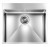 Lavello da Incasso Monovasaca 57 x 50 cm Slim Acciaio Inox Satinato con Fascia Miscelatore FILORAGGIATO MIX CM 012044.X1.01.2018 - 012044XCSSP