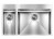 Lavello da Incasso 2 Vasche 81 x 50 cm Slim Acciaio Inox Satinato con Vasca grande a Destra  e Fascia Miscelatore FILORAGGIATO MIX CM 012049.D2.01.2033 - 012049DCSSP