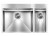 Lavello da Incasso 2 Vasche 81 x 50 cm Slim Acciaio Inox Satinato con Vasca grande a Sinistra e Fascia Miscelatore FILORAGGIATO MIX CM 012049.S2.01.2033 - 012049SCSSP