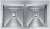 Lavello da Incasso 2 Vasche 87,5 x 50 cm Slim Acciaio Inox Satinato con Fascia Miscelatore GLAMOUR MIX CM 012825.X3.01.2033 - 012825XCSSP