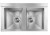 Lavello da Incasso 2 Vasche 86 x 51 cm bordo H10 Acciaio Inox Satinato con copri vasca in Vetro ANTHEA RADIUS R15 CM 012974.X3.01.2033 - 012974RCSSPN