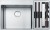Lavello da Incasso Acciaio Inox satinato 2 Vasche 86 x 51 con vano accessori a destra Semifilo - Filotop Box Center Incasso Franke BWX 220-54-27 127.0538.259