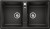 Lavello 2 Vasche Sopratop 86 x 50 cm Silgranit Nero ZIA 9 BLANCO 1526029 - 526029