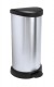 Curver 02150-582-00 Deco Bins Pattumiera a Pedale Rotonda 40 Litri Nero e Argento