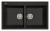 Plados AM8620-44 Lavello 2 Vasche Serie Elegance 86-20 finitura 44 ULTRAMETAL NERO 