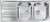 Lavello da Incasso 2 Vasche con gocciolatoio a Sinistra 116 x 50 cm Sopratop Acciaio Inox satinato CM ATLANTIC 010547.D1.01.2016 - 010547 DCSSX