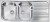 Lavello da Incasso 2 Vasche con gocciolatoio a Destra 116 x 50 cm Sopratop Acciaio Inox satinato CM ATLANTIC 010547.S1.01.2016 - 010547 SCSSX