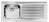 Lavello da Incasso 1 Vasca con gocciolatoio a Destra 116 x 50 cm Sopratop Acciaio Inox satinato CM AURORA 011046.S1.01.2016 - 011046 SCSSX