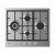 Piano Cottura da Incasso a Gas 60 cm 4 Fuochi Acciaio Inox Griglie in ghisa TIMELESS Candy CHG6D4WX - 33801985