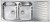 Lavello da Incasso 2 Vasche con gocciolatoio a Destra 116 x 50 cm Sopratop Acciaio Inox satinato CM COMETA 011447.S1.01.2016 - 011447 SCSSX