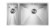 Lavello da Incasso 2 Vasche 79 x 45 cm Vasca Grande a Destra Slim Acciaio Inox satinato FILOQUADRA CM 011905.D0.01.2018 - 011905DCSSP