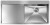 Lavello da Incasso 1 Vasca con gocciolatoio a Sinistra 100 x 50 cm Slim Acciaio Inox satinato con fascia miscelatore FILOQUADRA MIX 012961.D2.01.2033 - 012961DCSSP