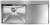 Lavello da Incasso 1 Vasca con gocciolatoio a Destra 100 x 50 cm Slim Acciaio Inox satinato con fascia miscelatore FILOQUADRA MIX 012961.S2.01.2033 - 012961SCSSP
