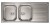 Lavello da Incasso 2 Vasche con gocciolatoio a Destra 116 x 50 cm Sopratop Acciaio Inox satinato CM GHIBLI 015847.S1.01.2016