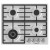 Piano Cottura da Incasso a Gas 60 cm 4 Fuochi inox Griglie in Ghisa Hisense GM663XB
