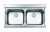Lavello da Incasso 2 Vasche 90 x 51 cm Acciaio Inox Serie Iris Apell IR902ISC