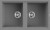 Elleci LMB45073 Lavello 2 vasche Sopratop 86 x 51 cm finitura Granitek Metal Titanium 73 Best 450