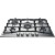 Piano Cottura da Incasso a Gas 75 cm 5 Fuochi Inox Griglie in Ghisa Ariston Hotpoint  Serie NewStyle PCN 751 T/IX/HA - PCN751TIXHA
