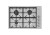 Piano Cottura da Incasso a Gas 82 x 56 cm 4 Fuochi Acciaio inox Satinato Griglie in Ghisa Milano Foster 7637 000 - 7637000