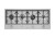 Piano Cottura da Incasso a Gas 105 x 49 cm 4 Fuochi in Linea Acciaio inox Satinato Griglie in Ghisa Milano Foster 7640 000 - 7640000
