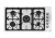 Piano Cottura da Incasso a Gas Filotop 87 cm 5 Fuochi Acciaio inox Satinato Griglie in Ghisa Serie Professionale Foster 7245 062 - 7245062