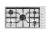 Piano Cottura da Incasso a Gas Filotop 92 cm 5 Fuochi Acciaio inox Satinato Griglie in Ghisa Serie S4000 Foster 7271 032 - 7271032