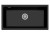 Plados LX8610ST-70 Lavello 1 Vasca Monovasca installazione sottotop 790 × 388 mm Serie Lux 86 -10 ST sotto-top finitura 70 MicroULTRAGRANIT NERO MATT 