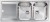 Lavello da Incasso 2 Vasche con gocciolatoio a Sinistra 116 x 50 cm Sopratop Acciaio Inox satinato CM ZENITH 011247.D1.01.2016 - 011247 DCSSX