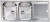 Lavello da Incasso 2 Vasche con gocciolatoio a Destra 116 x 50 cm Sopratop Acciaio Inox satinato CM ZENITH 011247.S1.01.2016 - 011247 SCSSX