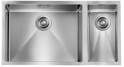 Lavello da Incasso 2 Vasche 81 x 45 cm Slim Acciaio Inox Satinato Vasca Grande a Sinistra FILORAGGIATO CM 012021.S0.01.2018 - 012021SCSSP