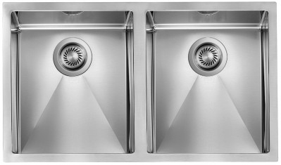 Lavello da Incasso 2 Vasche 77 x 45 cm Slim Acciaio Inox Satinato FILORAGGIATO CM 012029.X0.01.2018 - 012029XCSSP