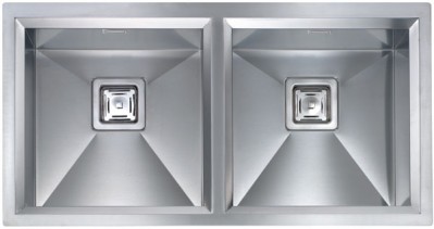 Lavello da Incasso 2 Vasche 87,5 x 45 cm Sottotop Acciaio Inox Satinato GLAMOUR CM 012815.X0.01.2063 - 012815XCSSP