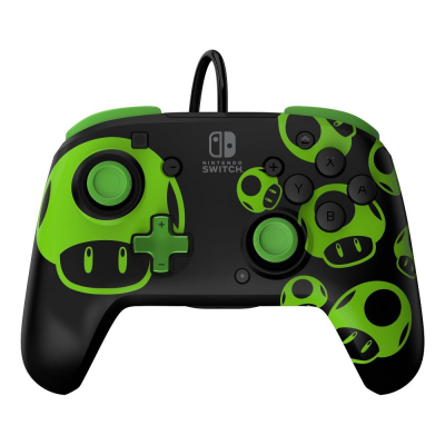 Controller Gamepad SWITCH 1 Up Glow in The Dark Rematch Wired Black e Green PDP 500 134 GID