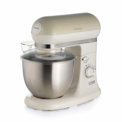 Ariete 1588/03 Impastatrice Planetaria - Pane, pizza e dolci - 7 Velocità - 3 Fruste - 5,5 Litri - Acciaio Inox - 2400 Watt - Linea Vintage - Beige