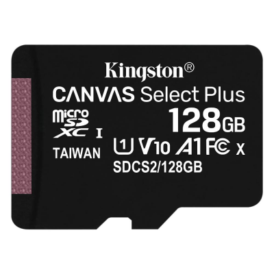 Scheda di memoria MicroSD 128GB CANVAS SELECT PLUS Nero Kingston SDCS2