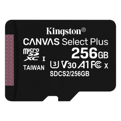 Scheda di memoria MicroSD 256GB CANVAS SELECT PLUS Con Adapter Kingston SDCS2
