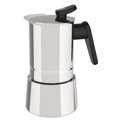 Caffettiera 4 Tazze STEEL MOKA Acciaio lucido Pedrini 02CF037