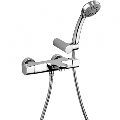 Miscelatore vasca esterno termostatico con kit doccia orientabile Cromo serie Nove Paini 09CR105TH