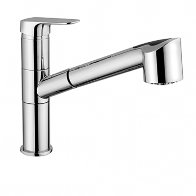 Miscelatore monoforo lavello con doccia estraibile Cromo serie Nove Paini 09CR568
