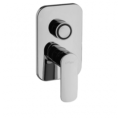 Miscelatore incasso a due uscite con deviatore a pulsante Cromo serie Nove Paini 09CR691B