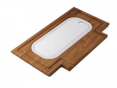 Tagliere in legno iroko con inserto PE mm 270 x 450 per lavello CM 094007 XXXXX