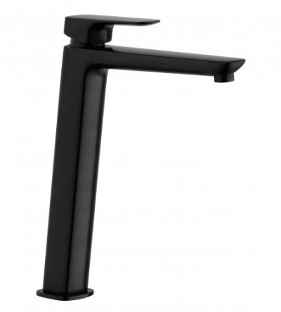 Miscelatore monoforo lavabo tipo alto, piletta clic-clac 1”1/4 Nero Opaco serie Nove Paini 09YO211TCLLSR