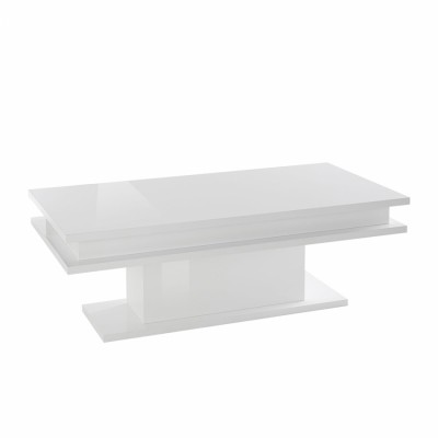 Tavolino da caffè 100x55cm salotto moderno design bianco Made in Italy