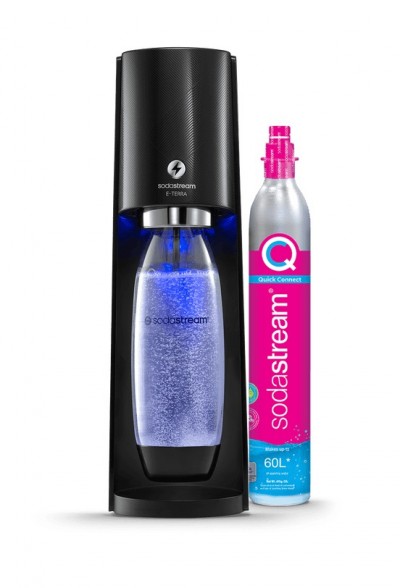 SodaStream 1012911441 Gasatore colore Nero E-Terra con Bottiglia 1 Litro E-Terra Metallo