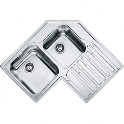 Lavello da Incasso Angolare 2 Vasche con Gocciolatoio a destra Inox Franke STX 621-E Angolo Franke 101.0022.532