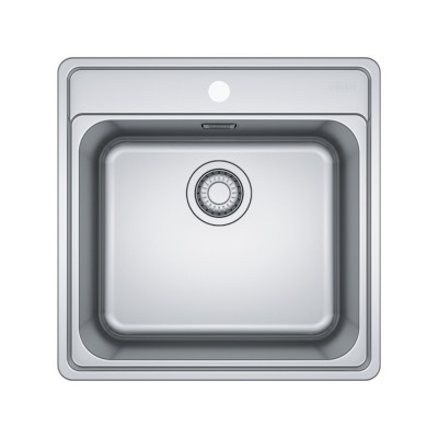 Lavello da Incasso Sopra Top Acciaio Inox Monovasca 51 x 51 cm con Banco rubinetteria Bell Franke BCX 610-51 - 101.0693.351